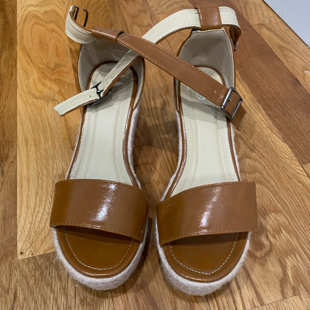 SHEIN Brown Espadrille Wedges